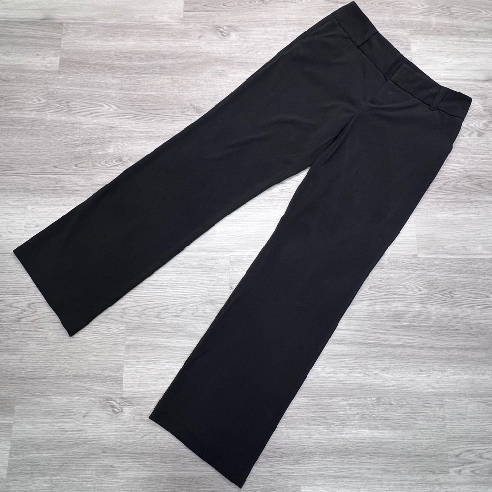 Daisy Fuentes Onyx Black Straight Leg Dress Pants Size 10 Stretch Office
